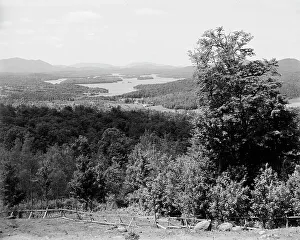 Adirondacks Prints: Lower Saranac Lake from Mount Pisgah