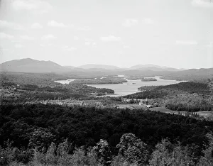 Adirondacks Prints: Lower Saranac Lake from Mount Pisgah
