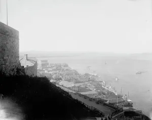 Citadel Prints: Lower town from the Citadel, Quebec, between 1900 and 1906. Creator: Unknown