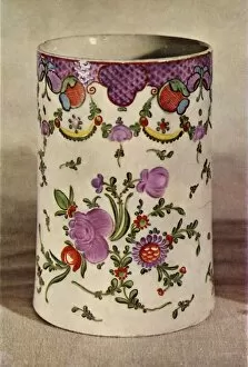 Cecilia Collection: Lowestoft Mug with Scale Border, Decorated with Flowers, late 18th century, (1944)