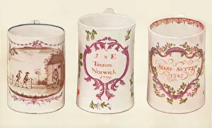 East Anglian Prints: Three Lowestoft Mugs, (18th century), 1937