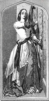 Douglas Collection: Loyalty: Catherine Douglas barring the door, at Scone, 1844. Creator: Unknown