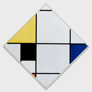 Composition Prints: Lozenge Composition with Yellow, Black, Blue, Red, and Gray, 1921. Creator: Piet Mondrian