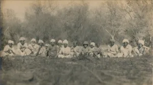 Lt. Smith & Beaters - Budhapur Tigerhunt, 1922