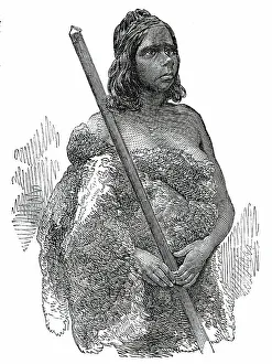 Sheepskin Prints: Lubra, a young Australian Woman, 1850. Creator: Unknown