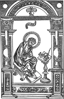 Lucas the Evangelist. Illustration to the book Apostol, 1564 Lucas the Evangelist. Illustration to the book Apostol, 1564