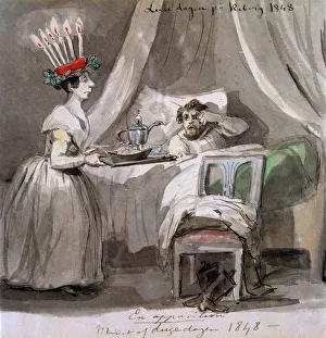 Ridiculous Prints: Lucia celebration at Koberg in Västergötland 1848. Creator: Fritz von Dardel