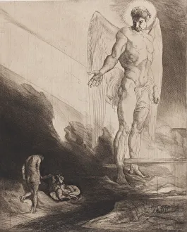 Book Of Genesis Gallery: Lucifer Abandons Cain to his Fate, from Eight Etchings on Byrons Cain, 1919-1920