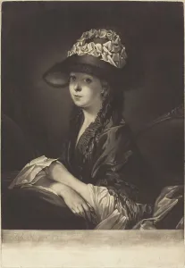Looking Over Shoulder Prints: Lucinda, Miss Moore, 1772. Creator: James Watson