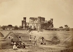 Revolt Of 1857 Prints: Lucknow, India: the military mess house surrounded by fortifications after the Indian