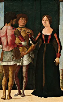 Brutus Gallery: Lucretia, Brutus and Collatinus. Artist: De Roberti, Ercole (c. 1450-1496)