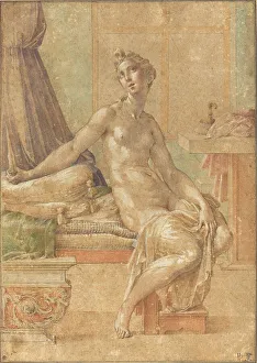 Mazzola Francesco Prints: Lucretia, probably c. 1539. Creator: Parmigianino