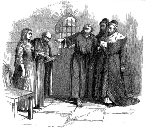 Inquisition Prints: Lucrezia Castellani before Inquisitors after banned Waldenses service