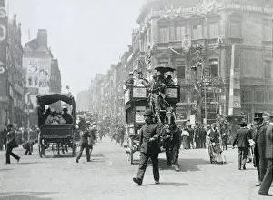 Ludgate Circus, London, prepared for Queen Victorias Diamond Jubilee, 1897. Artist