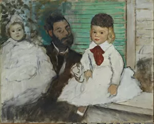 Edgar 1834 1917 Gallery: Ludovic Lepic and his Daughters, c. 1871