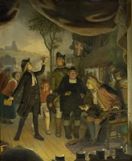Ludvig Holberg Prints: Ludvig Holberg Attending a Rehearsal of his Play Erasmus Montanus