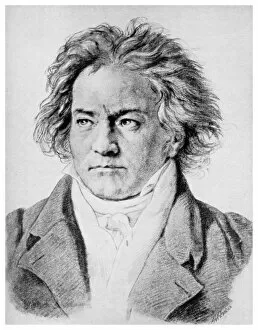 Beethoven Gallery: Ludwig von Beethoven, German composer, c1818-1822 (1956)
