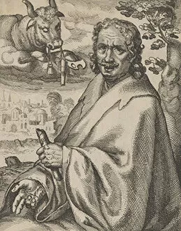 Visscher Gallery: Luke, from The Four Evangelists, 1610-20. Creator: Petrus Feddes