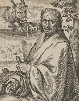 Visscher Prints: Luke, from The Four Evangelists, 1610-20. Creator: Petrus Feddes