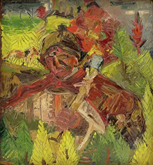 Carrying On Shoulders Prints: Lumberjack, 1940-1944. Creator: Arnold Peter Weisz-Kubincan
