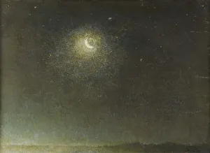 1871 Prints: Luna mancante avanti l'alba (Waning moon before dawn)