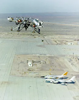 Lunar Landing Research Vehicle in flight, Edwards Air Force Base, USA, 1965 Lunar Landing Research Vehicle in flight, Edwards Air Force Base, USA, 1965