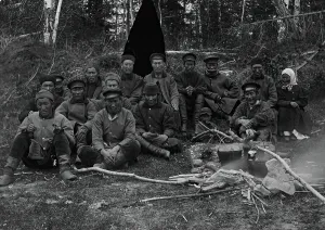 Bonfire Prints: Lunch in the forest, 1890. Creator: Unknown