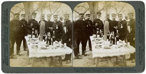 Lunch with General Nogi at Japanese headquarters, Port Arthur, Manchuria, 1904.Artist: Underwood & Underwood