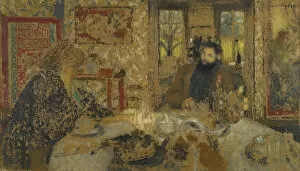 Misia Gallery: Lunch. Misia and Cipa at Villeneuve, 1897. Artist: Vuillard, Edouard (1868-1940)