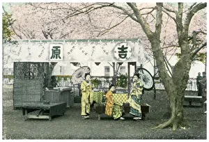 Captain F Brinkley Prints: Lunch stand in a public park, Japan, 1904