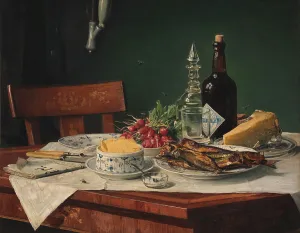 Butter Prints: Lunch table, 1884. Creator: Oluf August Hermansen