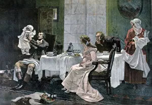 Camille Desmoulins Gallery: The luncheon of Camille Desmoulins, 1892. Artist: Leopold Flameng