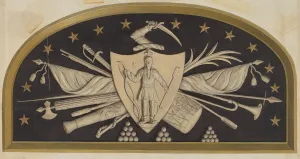 Archers Prints: Lunette - Massachusetts State Seal, c. 1937. Creator: Jane Iverson