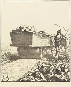 Destructive Prints: L'Unite Allemande, 1870. Creator: Honore Daumier