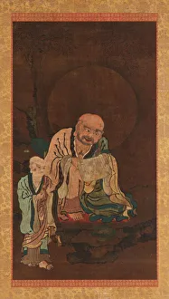 Lohan Prints: A Luohan and an attendant, Ming dynasty, 1368-1644. Creator: Unknown