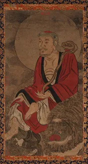 Arhat Gallery: Luohan and lion, Ming dynasty, 1368-1644. Creator: Unknown