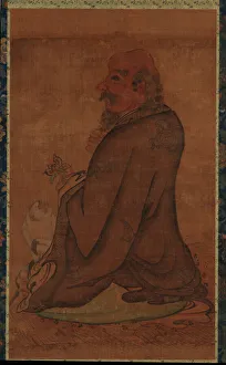 Luohan with a White Monkey, Late Ming or early Qing dynasty, 17th century Luohan with a White Monkey, Late Ming or early Qing dynasty, 17th century