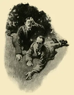 Arthur Ignatius Conan Doyle Prints: We Lurched Through The Door... 1910. Creator: Gilbert Joseph Holiday