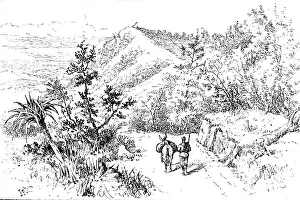 Mizoram Assam India Prints: The Lushai Expedition: a corner of the Haka Road