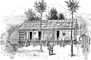 Mizoram Assam India Prints: The Lushai Expedition: headquarters mess-house in Fort Langleh, 1890. Creator: Unknown