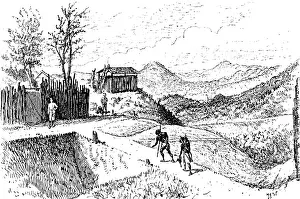 Mizoram Assam India Prints: The Lushai Expedition: view eastward from Fort Langleh, 1890. Creator: Unknown