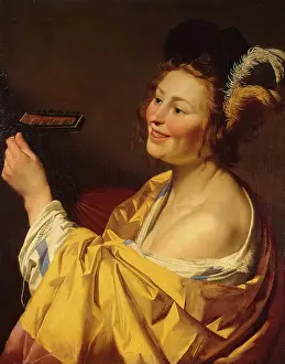 Shawl Prints: Lute Player, 1624. Creator: Gerrit van Honthorst