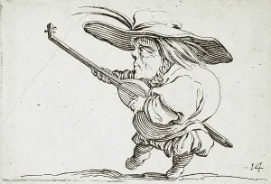 Les Gobbi Prints: The Lute Player, c1616. Creator: Jacques Callot