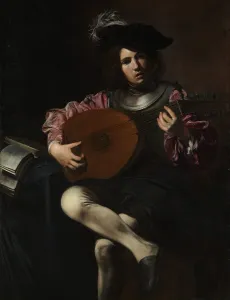 Boulogne Prints: Lute Player, ca. 1625-26. Creator: Valentin de Boulogne