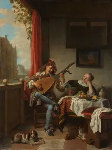 Feline Prints: The Lutenist, 1661. Creator: Hendrik Martensz. Sorgh