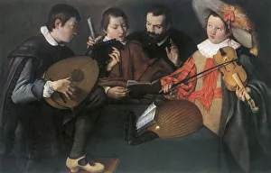 Lutenist Prints: Lutes and violin; unknown Italian painter of the seventeenth century, 1948