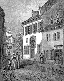 Centenary Prints: The Luther Celebration in Germany: house in which Luther was born at Eisleben