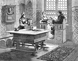 Wittenberg Halle Saxony Anhalt Germany Prints: The Luther Celebration in Germany: Luther and his wife in their home at Wittenberg