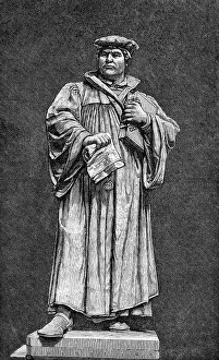 Centenary Prints: The Luther Celebration in Germany: the statue of Luther at Eisleben