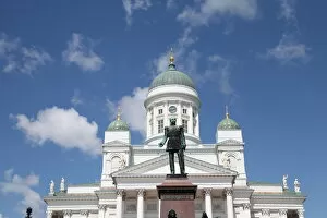 Protestantism Gallery: Lutheran Cathedral and the statue of Emperor Alexander II of Russia, Helsinki, Finland, 2011